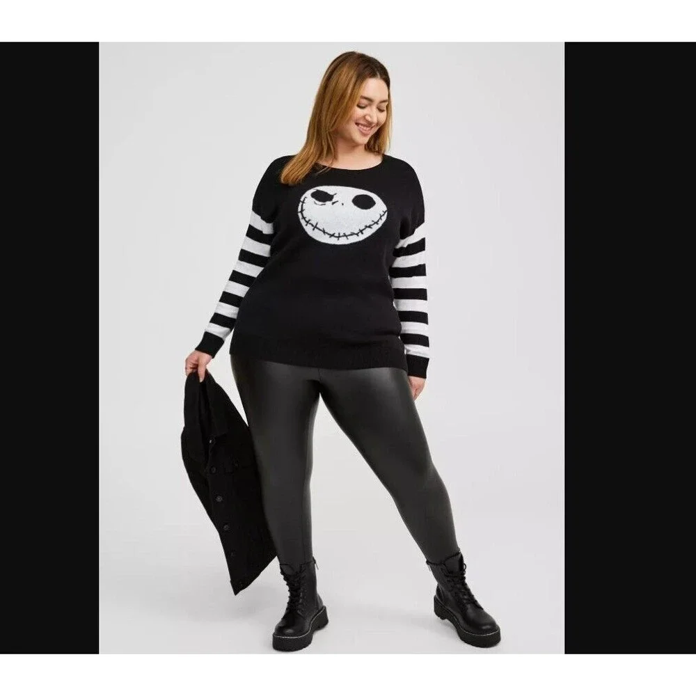 Torrid Jack Skellington Sweater 2X 18 20 Disney Nightmare Before Christmas Goth - Picture 5 of 7